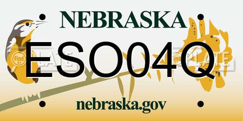 ESO04Q Nebraska License Plate