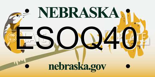 ESOQ40 Nebraska License Plate