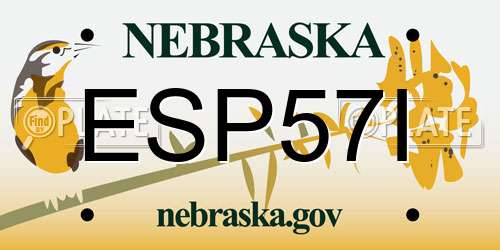 ESP57I Nebraska License Plate