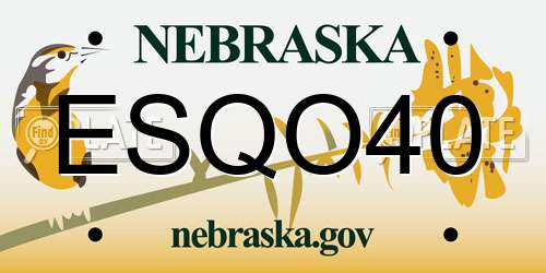 ESQO40 Nebraska License Plate