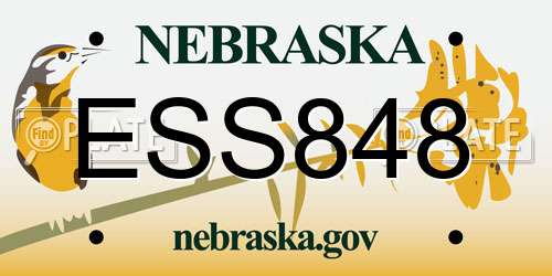 ESS848 Nebraska License Plate