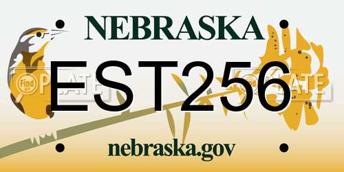EST256 Nebraska License Plate