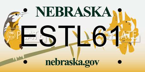 ESTL61 Nebraska License Plate
