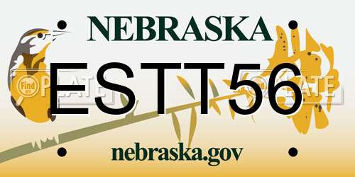 ESTT56 Nebraska License Plate