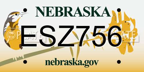 ESZ756 Nebraska License Plate