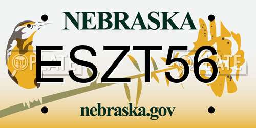 ESZT56 Nebraska License Plate