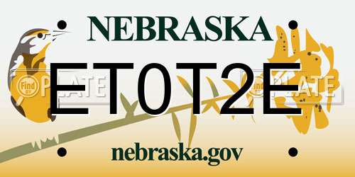 ET0T2E Nebraska License Plate