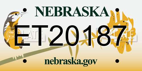 ET20187 Nebraska License Plate