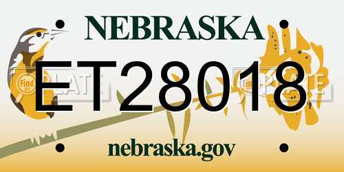ET28018 Nebraska License Plate