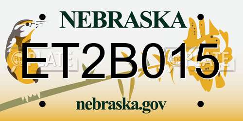 ET2B015 Nebraska License Plate