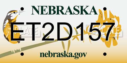 ET2D157 Nebraska License Plate