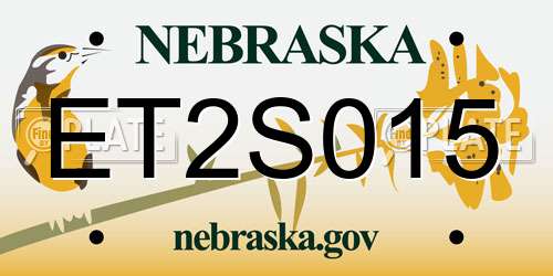 ET2S015 Nebraska License Plate