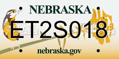 ET2S018 Nebraska License Plate