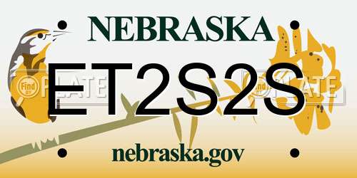 ET2S2S Nebraska License Plate