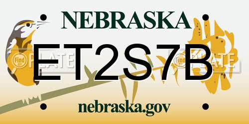ET2S7B Nebraska License Plate