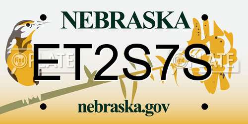 ET2S7S Nebraska License Plate