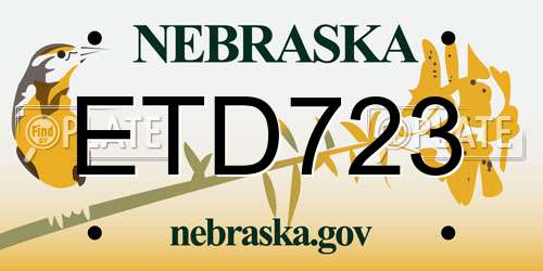 ETD723 Nebraska License Plate
