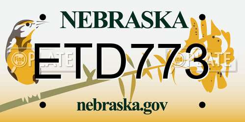 ETD773 Nebraska License Plate