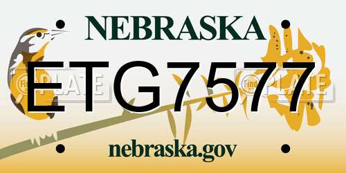 ETG7577 Nebraska License Plate