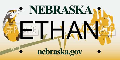 ETHAN Nebraska License Plate