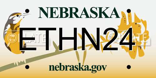 ETHN24 Nebraska License Plate