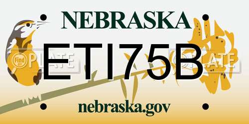 ETI75B Nebraska License Plate