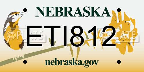 ETI812 Nebraska License Plate