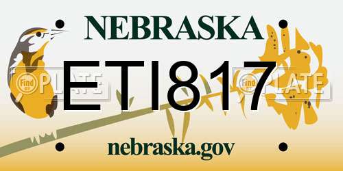 ETI817 Nebraska License Plate
