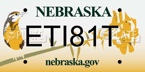 ETI81T Nebraska License Plate