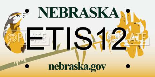ETIS12 Nebraska License Plate
