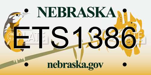 ETS1386 Nebraska License Plate