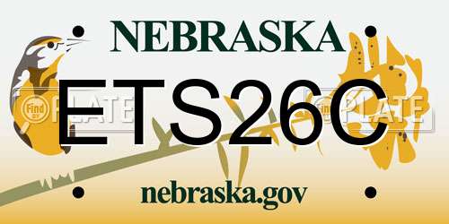 ETS26C Nebraska License Plate