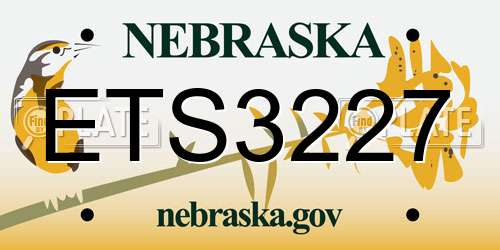 ETS3227 Nebraska License Plate