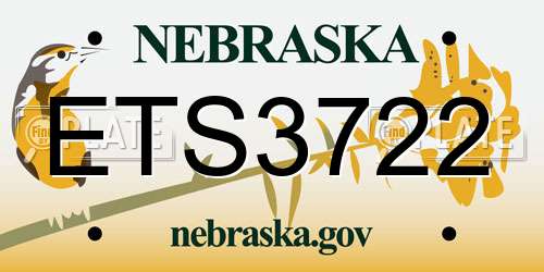 ETS3722 Nebraska License Plate