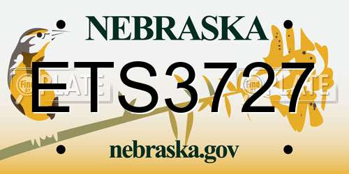 ETS3727 Nebraska License Plate