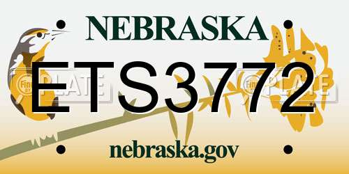 ETS3772 Nebraska License Plate