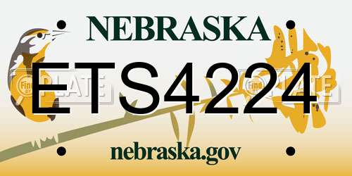 ETS4224 Nebraska License Plate