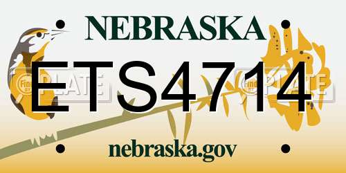 ETS4714 Nebraska License Plate