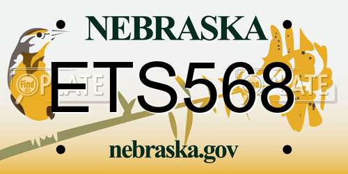 ETS568 Nebraska License Plate