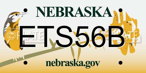 ETS56B Nebraska License Plate