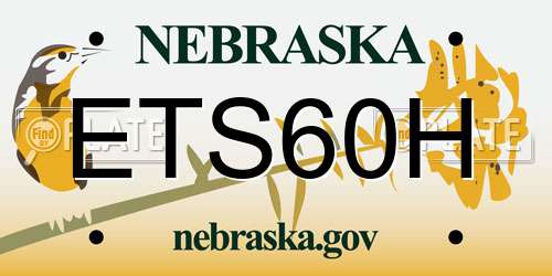 ETS60H Nebraska License Plate