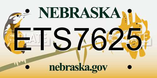 ETS7625 Nebraska License Plate