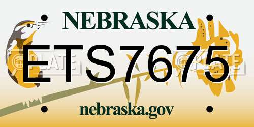 ETS7675 Nebraska License Plate