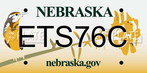 ETS76C Nebraska License Plate