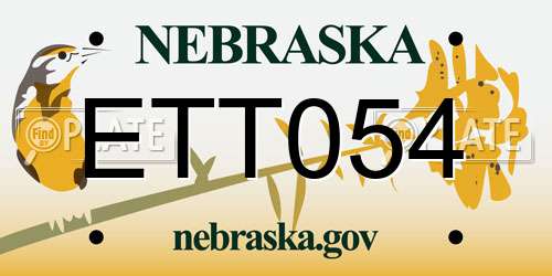 ETT054 Nebraska License Plate