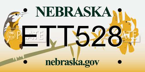 ETT528 Nebraska License Plate