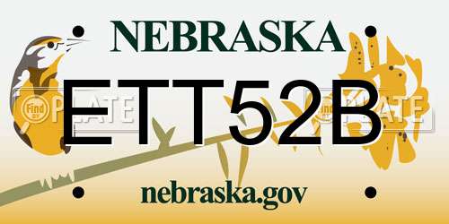 ETT52B Nebraska License Plate