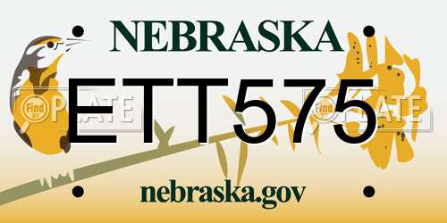 ETT575 Nebraska License Plate