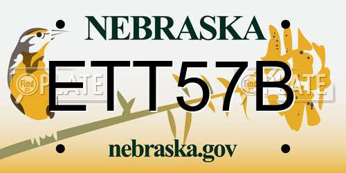 ETT57B Nebraska License Plate