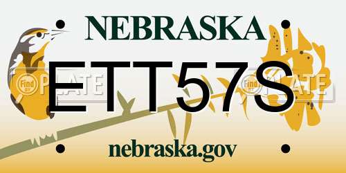 ETT57S Nebraska License Plate